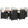 vidaXL Outdoortisch-Set 7 stk. Schwarz und Cremewei&szlig;