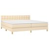 vidaXL Boxspringbett mit Matratze & LED Creme 200x200 cm Stoff