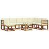 vidaXL Outdoor-Sofagarnitur mit Kissen 9 pcs Natur und Creme