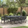 vidaXL Garten Essgruppe 9 pcs Schwarz Poly Rattan