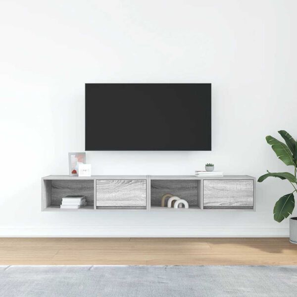 vidaXL TV-Schr&auml;nke 2 Stk. Grau Sonoma 80x31x25,5 cm Holzwerkstoff