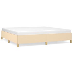vidaXL Bettgestell ohne Matratze Creme 200x200 cm Stoff