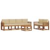 vidaXL Outdoor-Sofagarnitur 7 pcs Natur und Beige Massivholz Akazie