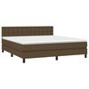vidaXL Boxspringbett mit Matratze & LED Dunkelbraun 180x200 cm Stoff