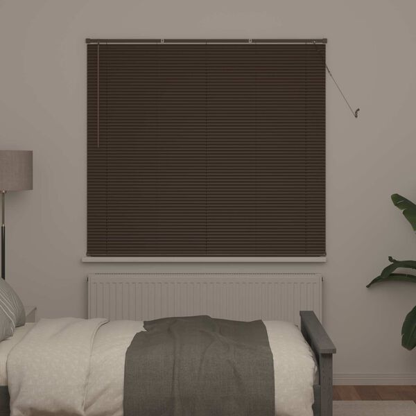 vidaXL Venetianer Jalousie Dunkelbraun mit Muster 150 x 130 cm PVC