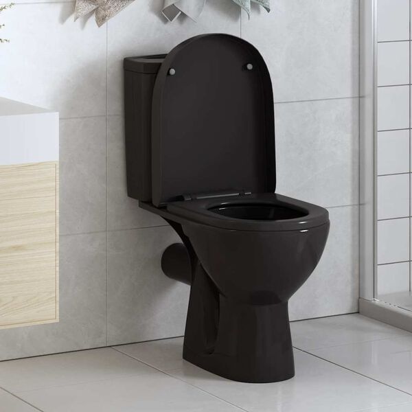 vidaXL Toilettensitz mit Absenkautomatik und Quick-Release Schwarz