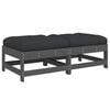 vidaXL Gartenhocker mit Kissen 2 Stk. Grau Massivholz Kiefer