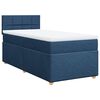 vidaXL Boxspringbett mit Matratze Blau 90x190 cm Stoff
