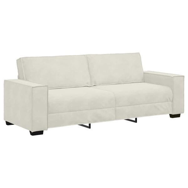 vidaXL 3-Sitzer-Sofa Creme 220x78x84 cm Samt