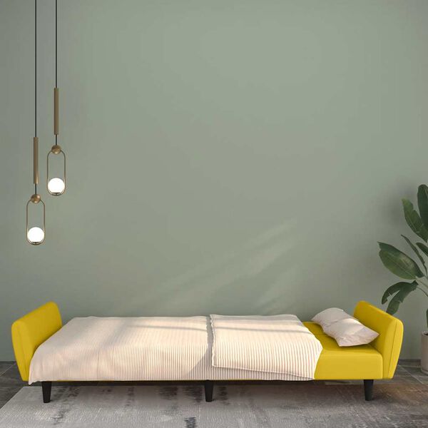 vidaXL Schlafsofa 2-Sitzer Gelb Samt