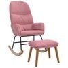 vidaXL Schaukelstuhl mit Fu&szlig;hocker Rosa Samt