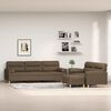 vidaXL 3-tlg. Sofagarnitur mit Kissen Braun Stoff