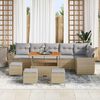 vidaXL Gartensofa-set 10 pcs Beige Poly-Rattan