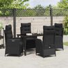vidaXL Garten Essgruppe mit Kissen 5 pcs Schwarz Poly-Rattan
