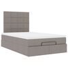 vidaXL Ottoman-Bett mit Matratze & LEDs Taupe 120x190 cm Stoff