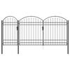 vidaXL Gartentor mit gew&ouml;lbtem Oberteil ASSEN 400 x 125 cm Stahl Grau