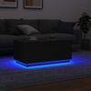 vidaXL Couchtisch mit LED-Leuchten Schwarz Eichen-Optik 90x49x40 cm