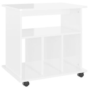 vidaXL Rollschrank Hochglanz-Wei&szlig; 60x45x60 cm Holzwerkstoff