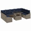 vidaXL Garten-Sofa-Set 10 Stk. 9-Sitzanzahl Grau und Marineblau