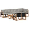 vidaXL Outdoor-Sofagarnitur mit Kissen 9 pcs Nat&uuml;rlich und Hellgrau
