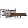 vidaXL Metallbett ohne Matratze Braun Eichen-Optik 183x213 cm