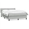 vidaXL Boxspringbett mit Matratze Hellgrau 160x220 cm Samt