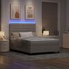 vidaXL Boxspringbett mit Matratze mit LED Taupe 140 x 190 cm Stoff