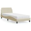 vidaXL Bett mit Matratze "Dover" Creme 80x200 cm Stoff