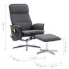 vidaXL Massagesessel mit Fu&szlig;hocker Dunkelgrau und Schwarz Stoff