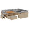 vidaXL Garten-Sofa-Set mit Kissen 12 pcs Beige Poly Rattan
