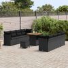 vidaXL Gartensofa-set mit Kissen 11 pcs Schwarz Poly-Rattan