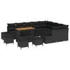 vidaXL Gartensofa-set 13 stk. 12-Sitzanzahl Schwarz Poly Rattan