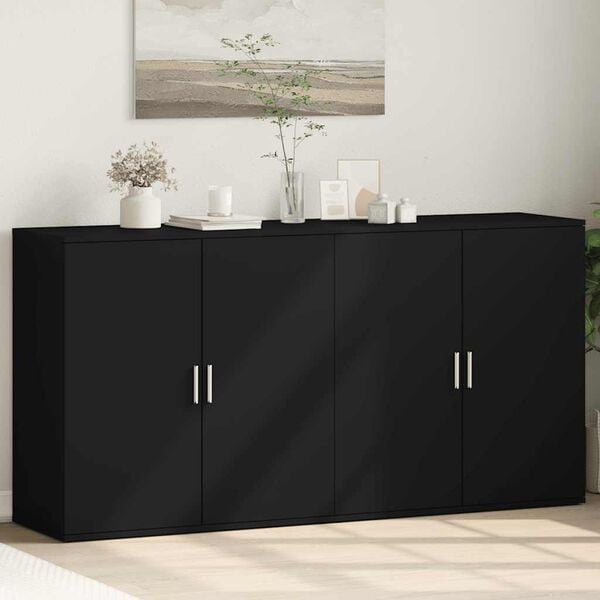 vidaXL Sideboards 2 Stk. Schwarz 79x38x80 cm Holzwerkstoff