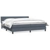 vidaXL Boxspringbett mit Matratze Dunkelgrau 180x210 cm Samt