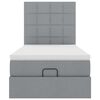 vidaXL Ottoman-Bett mit Matratze Hellgrau 100x200 cm Stoff