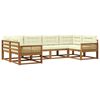 vidaXL Outdoor-Sofagarnitur 6 stk. Natur und Creme