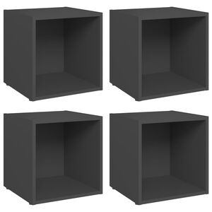 vidaXL TV-Schr&auml;nke 4 Stk. Grau 37x35x37 cm Holzwerkstoff