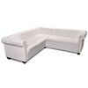 vidaXL Chesterfield-Ecksofa 5-Sitzer Kunstleder Wei&szlig;