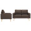 vidaXL 2-tlg. Sofagarnitur Stoff Braun