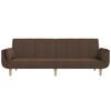 vidaXL Schlafsofa 2-Sitzer mit 2 Kissen Braun Stoff