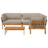 vidaXL Sofa Set mit Kissen Uni 4 pcs Taupe Massivholz Akazie