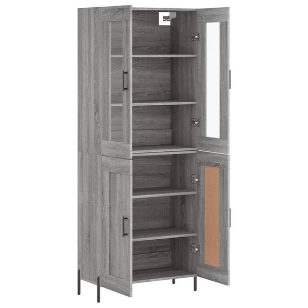 vidaXL Highboard Grau Sonoma 69,5x34x180 cm Holzwerkstoff
