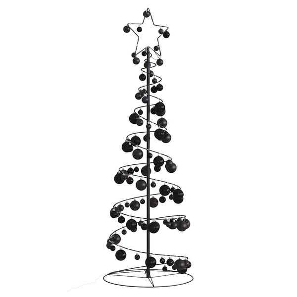 vidaXL LED Weihnachtsbaum mit Kugeln 100 LEDs Warmwei&szlig; 150 cm