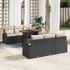 vidaXL Garten-Sofa-Set mit Kissen 7 pcs Schwarz und Creme