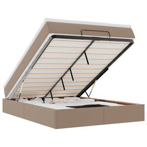 vidaXL Ottoman-Bett mit Matratze Cappuccino-Braun 140x190cm Kunstleder