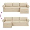 vidaXL Sofa 210cm Creme Metall