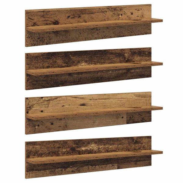 vidaXL Wandregale 4 pcs Altholz 80 x 11,5 x 18 cm Holzwerkstoff