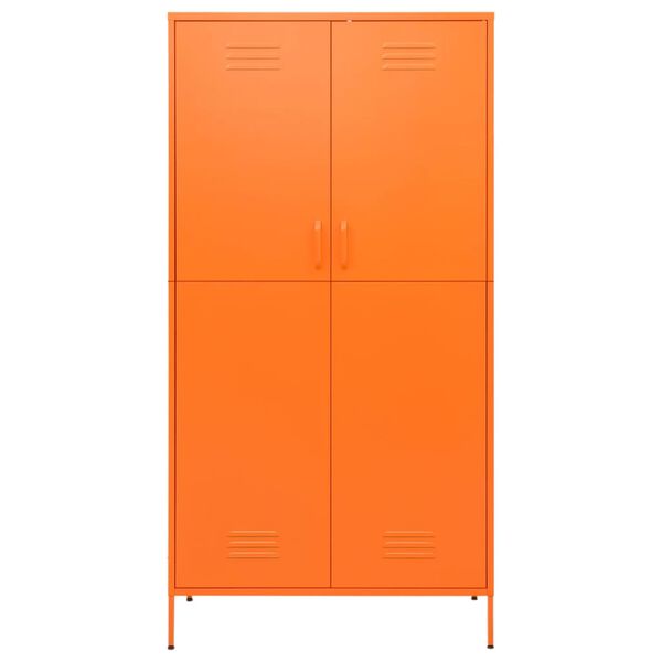 vidaXL Kleiderschrank Orange 90x50x180 cm Stahl