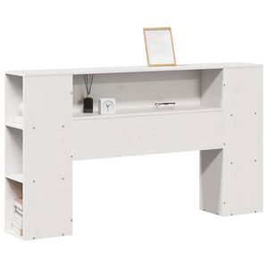 vidaXL Kopfteil mit Stauraum Wei&szlig; 160 cm Massivholz Kiefer