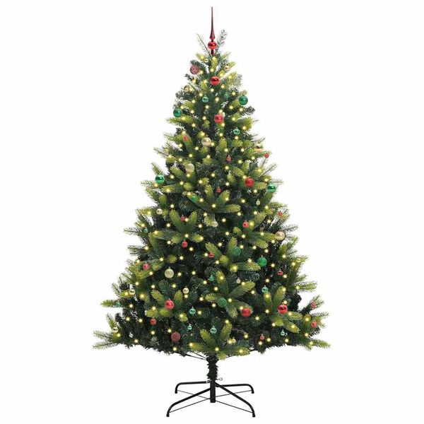 vidaXL K&uuml;nstlicher Klapp-Weihnachtsbaum mit 300 LEDs Gr&uuml;n 240 cm
